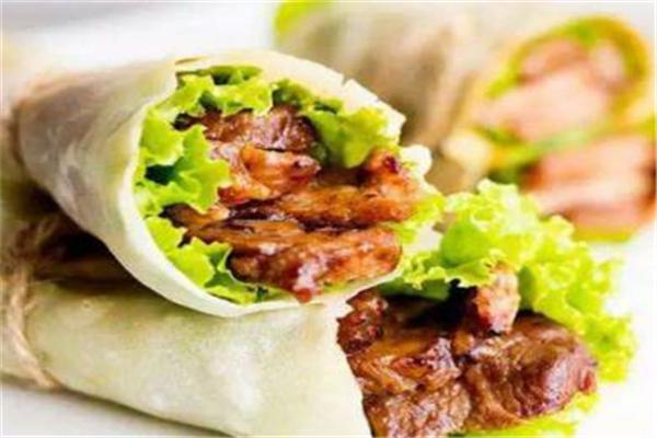糧手抓烤肉脆餅卷
