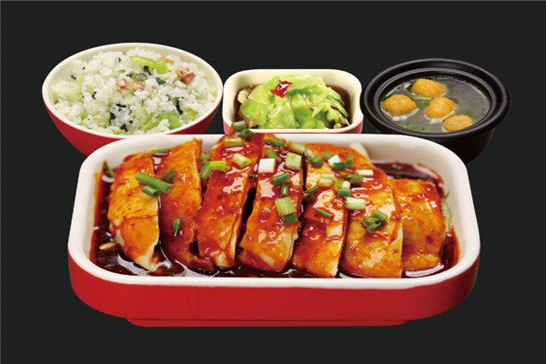 倆爺子口水雞菜飯